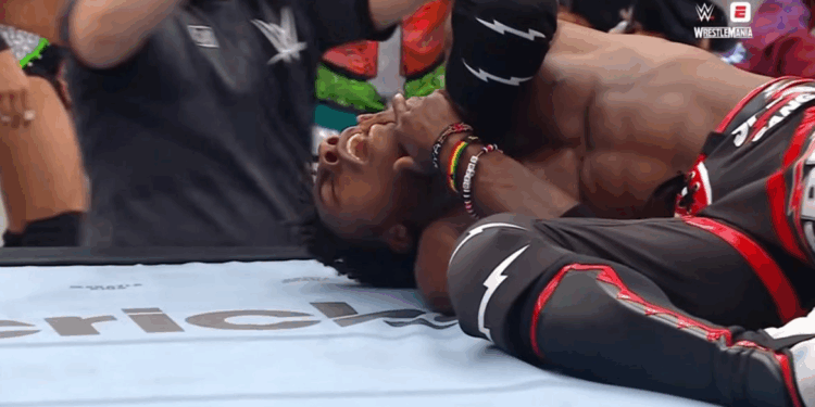 Kenyan bracelet spotted on IShowSpeed’s wrist during WrestleMania 42 debut match at Allegiant Stadium in Las Vegas.